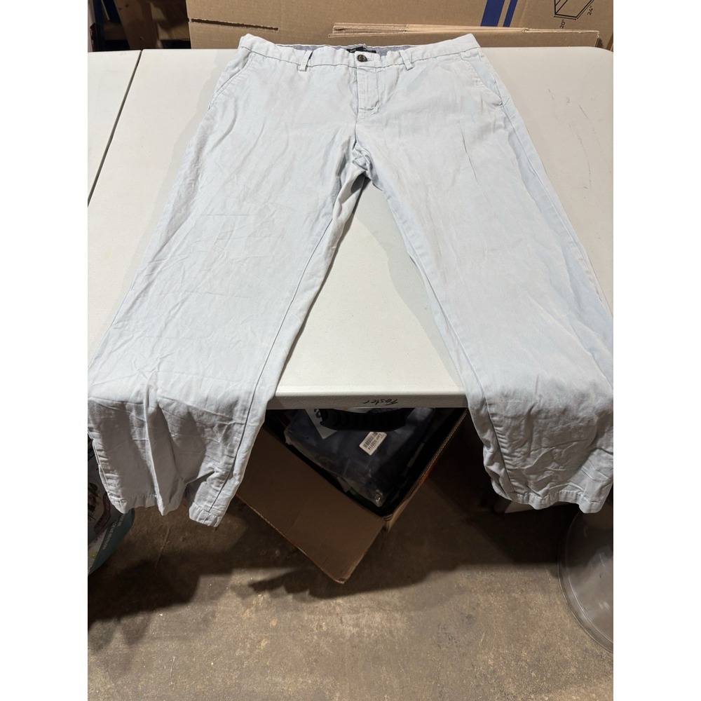 Banana Republic Aiden Fit Pants Men's 35x32 Khaki Mid Rise Slash Pockets Preppy